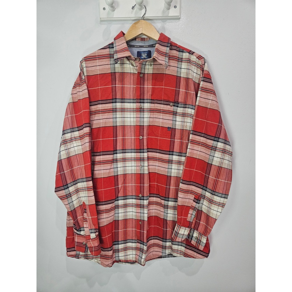 Wrangler Twenty X Mens Red Plaid Long Sleeve Button Down Western Shirt XL
